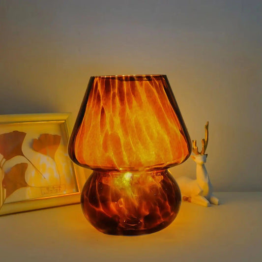 Mushroom Glass Table Lamp – USB Powered Touch Control