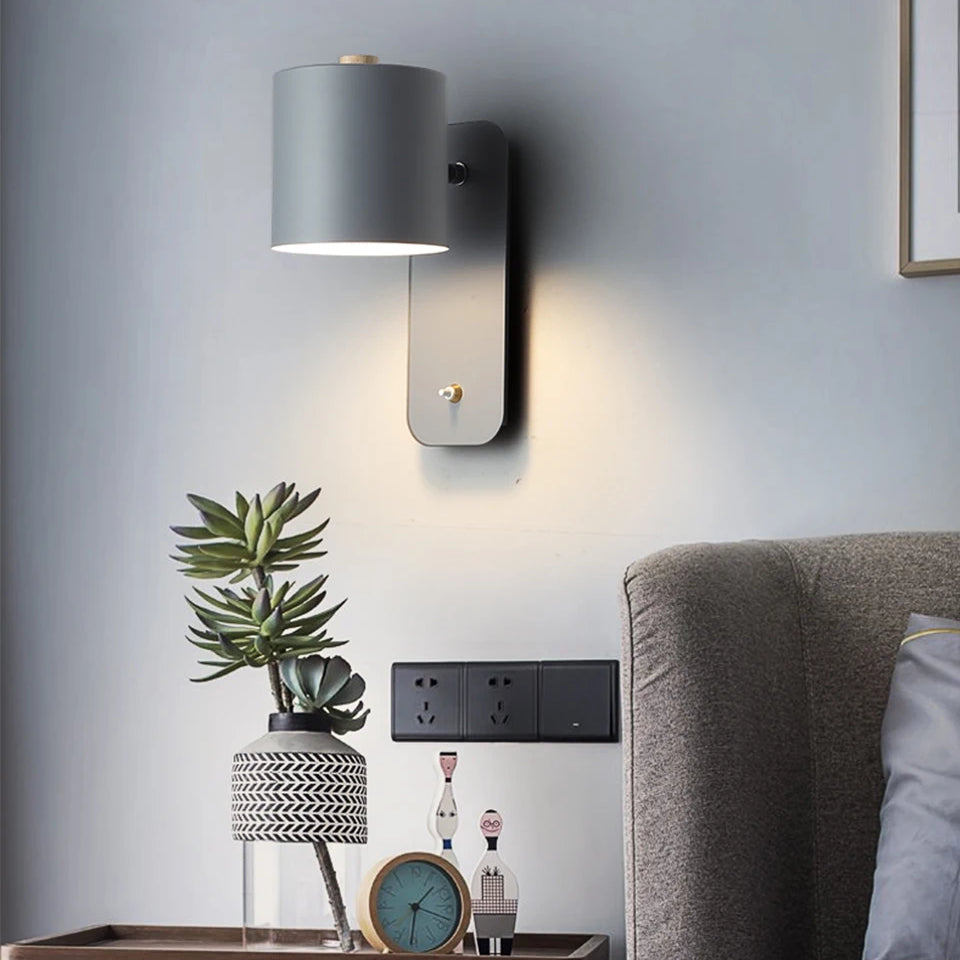 Adjustable Nordic Wall Lamp with Rotatable Sconce Light and Integrated Switch – Indoor Wall Lights for Home Decor