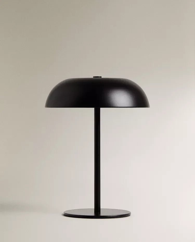 Satin Steel Dome Table Lamp – Cordless Rechargeable