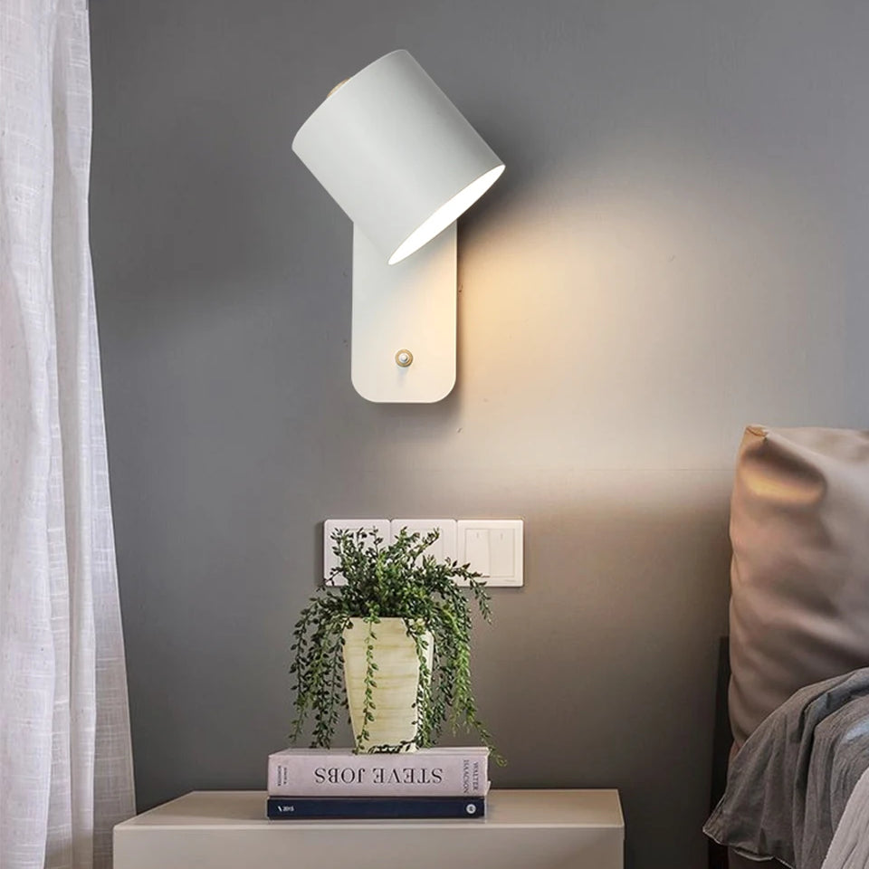 Adjustable Nordic Wall Lamp with Rotatable Sconce Light and Integrated Switch – Indoor Wall Lights for Home Decor