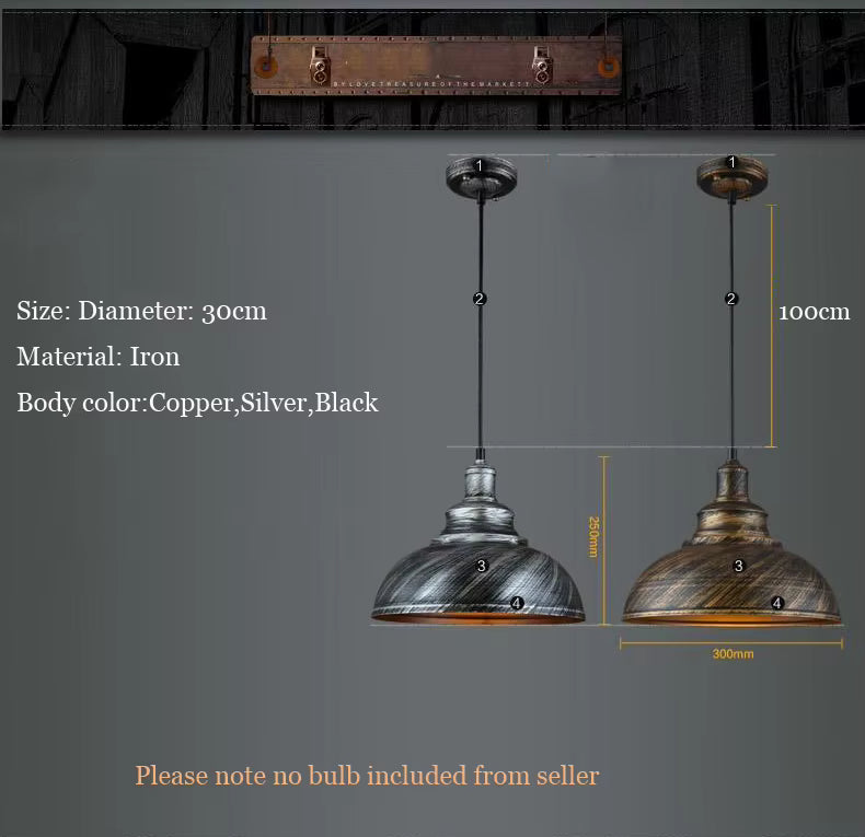 Retro Nordic Industrial Dining Table Pendant Light – Iron Pot Cover Over Dining Table Lighting