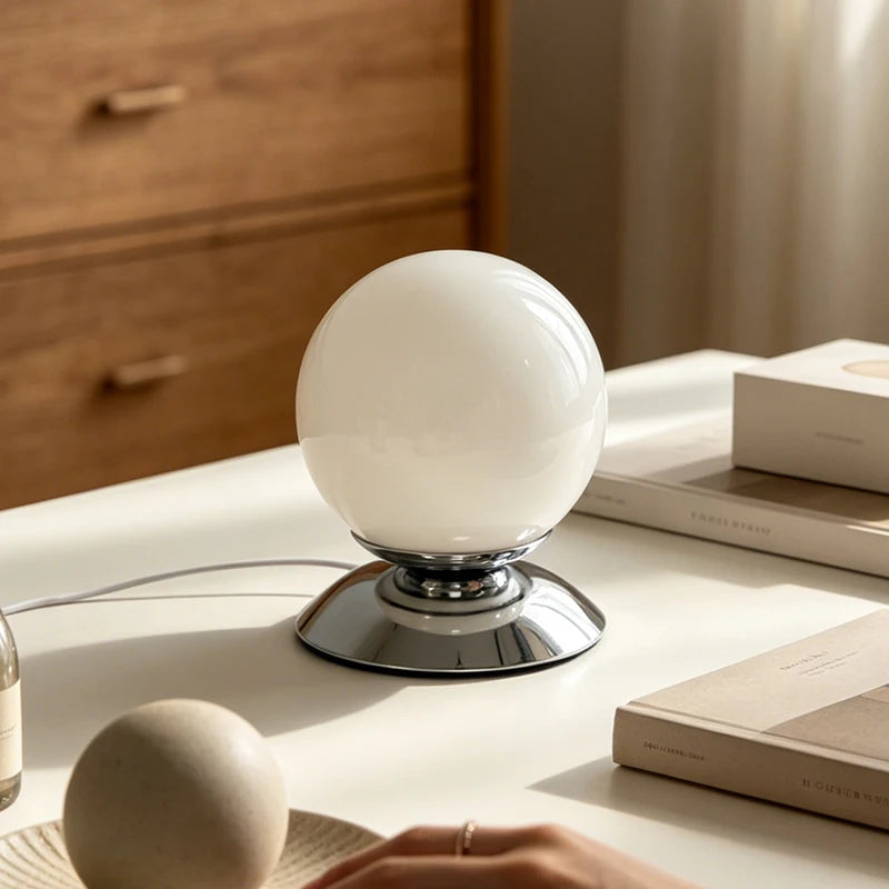 Glass Globe Plinth Lamp – USB Powered Dimmable