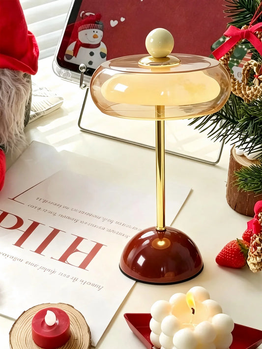 Vintage Glass Table Lamp – Cordless Rechargeable