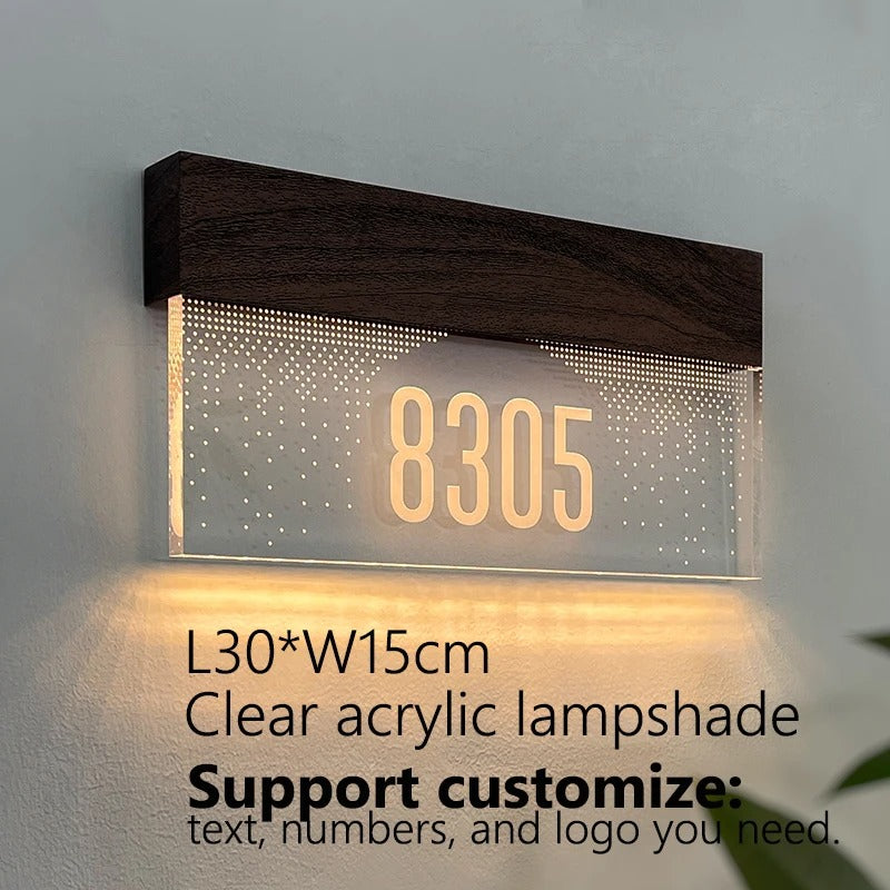 Custom LED Door Number Light - Illuminated - Modern Design - High-Quality Acrylic - Easy Mounting - Bright Visibility - Ideal For Hotels