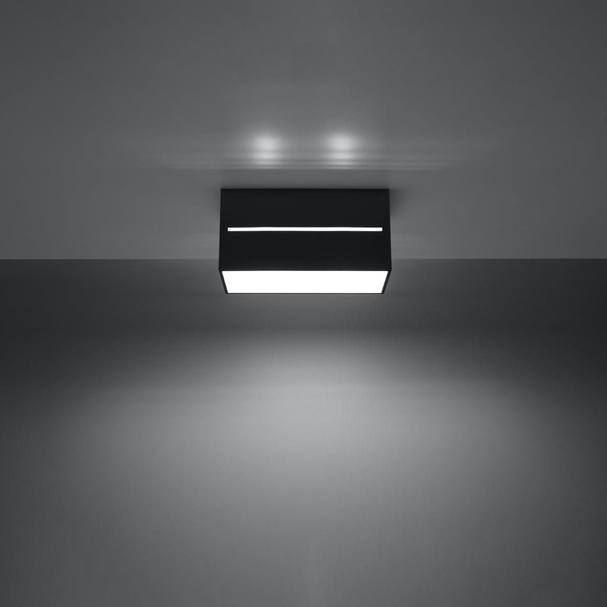 Sollux Lighting Ceiling Lamp Lobo 2 Black - Modern Black Ceiling Light with Perforation - Aluminum Material - Replaceable G9 Bulbs - Futuristic Design