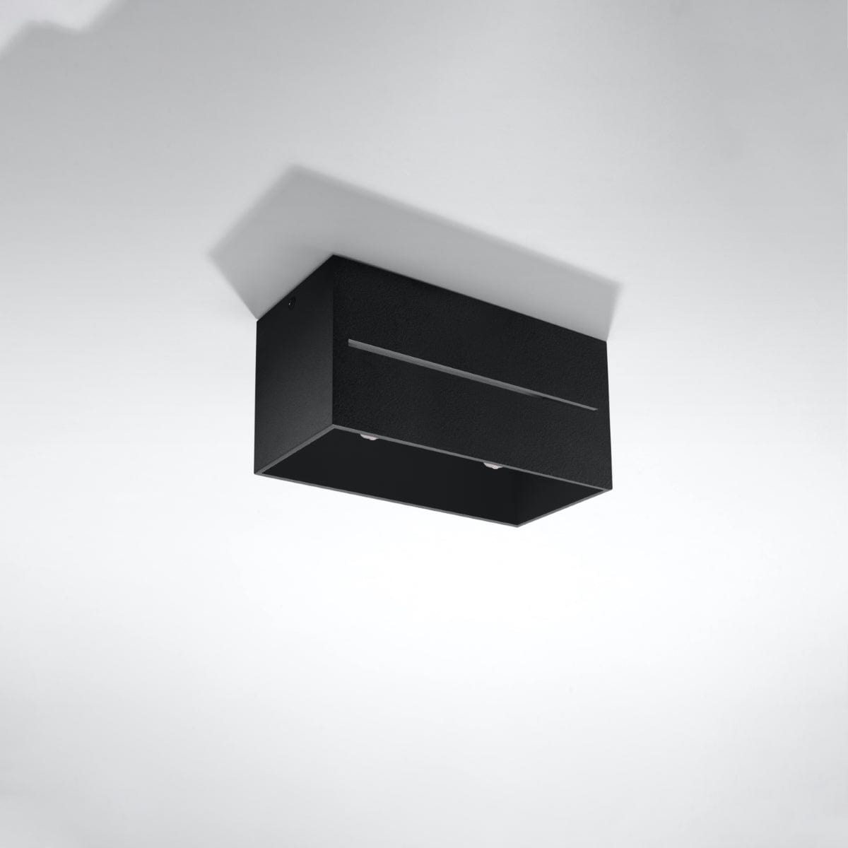 Sollux Lighting Ceiling Lamp Lobo 2 Black - Modern Black Ceiling Light with Perforation - Aluminum Material - Replaceable G9 Bulbs - Futuristic Design
