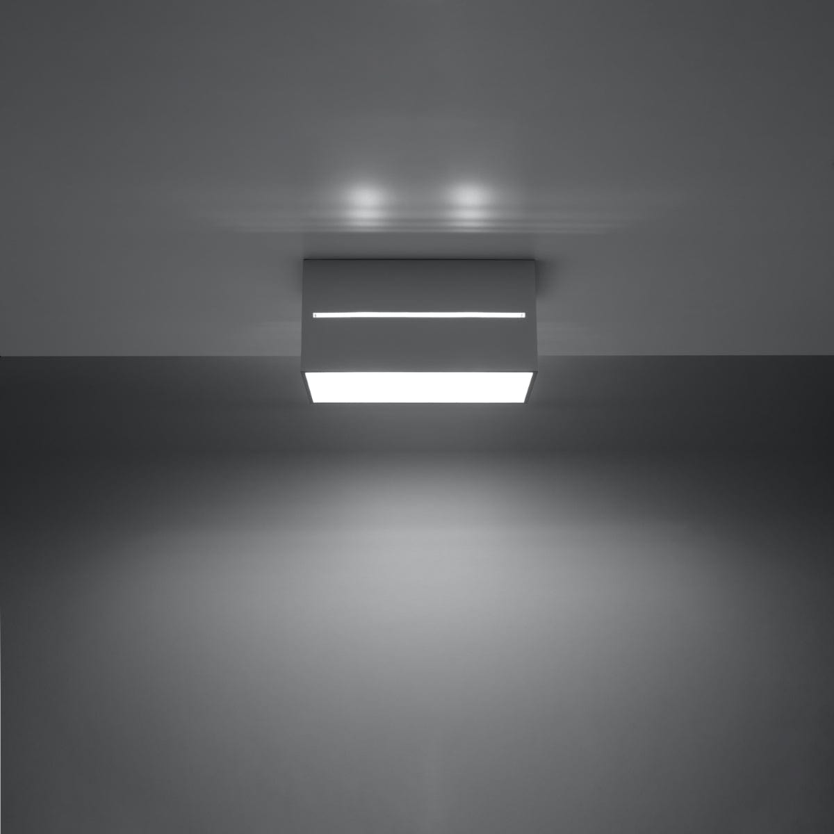 Sollux Lighting Ceiling Lamp Lobo 2 Grey - Modern Grey Ceiling Light with Perforation - Aluminum Material - Replaceable G9 Bulbs - Futuristic Design