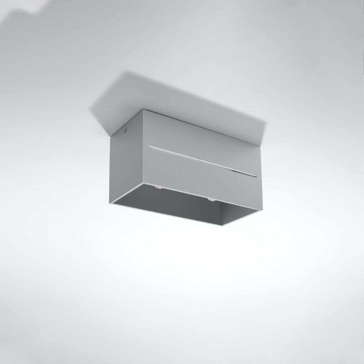 Sollux Lighting Ceiling Lamp Lobo 2 Grey - Modern Grey Ceiling Light with Perforation - Aluminum Material - Replaceable G9 Bulbs - Futuristic Design