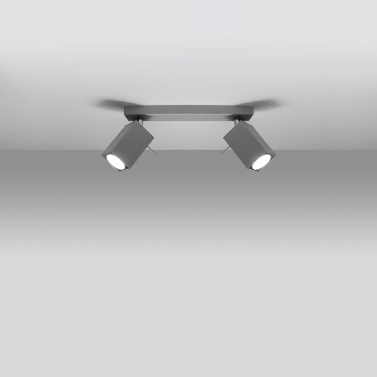 Sollux Lighting Ceiling Lamp Merida 2 Grey - Modern Adjustable Spot Ceiling Light - Movable Shades - Durable Steel - Compatible with GU10 Bulbs