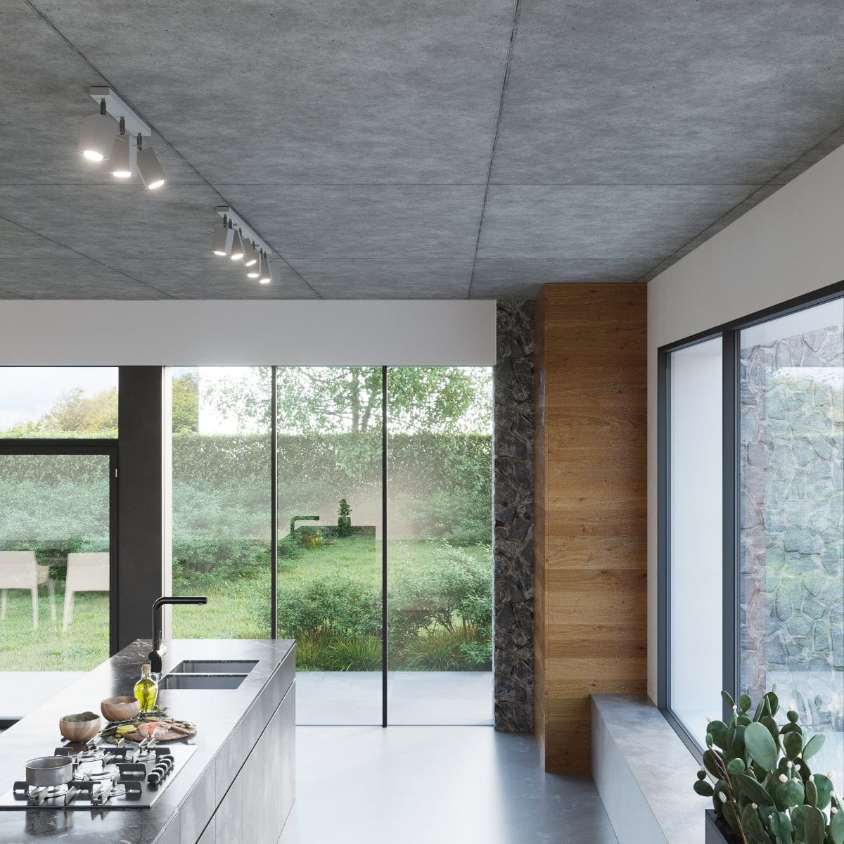 Sollux Lighting Ceiling Lamp Merida 4 Grey - Modern Adjustable Spot Ceiling Light - 4 Movable Shades - Durable Steel - Compatible with GU10 Bulbs