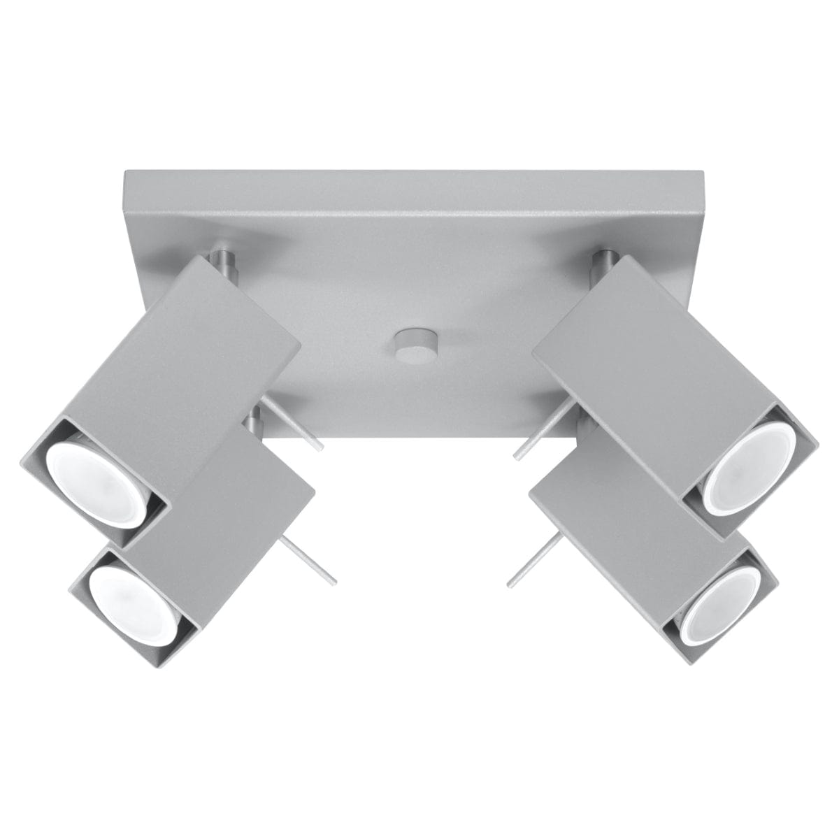 Sollux Lighting Ceiling Lamp Merida 4 Grey - Modern Adjustable Spot Ceiling Light - 4 Movable Shades - Durable Steel - Compatible with GU10 Bulbs