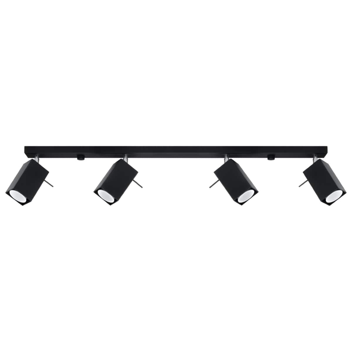 Sollux Lighting Ceiling Lamp Merida 4 L Black - Modern Spot Ceiling Light - 4 Adjustable Shades - Durable Steel Design - GU10 Bulb Compatible
