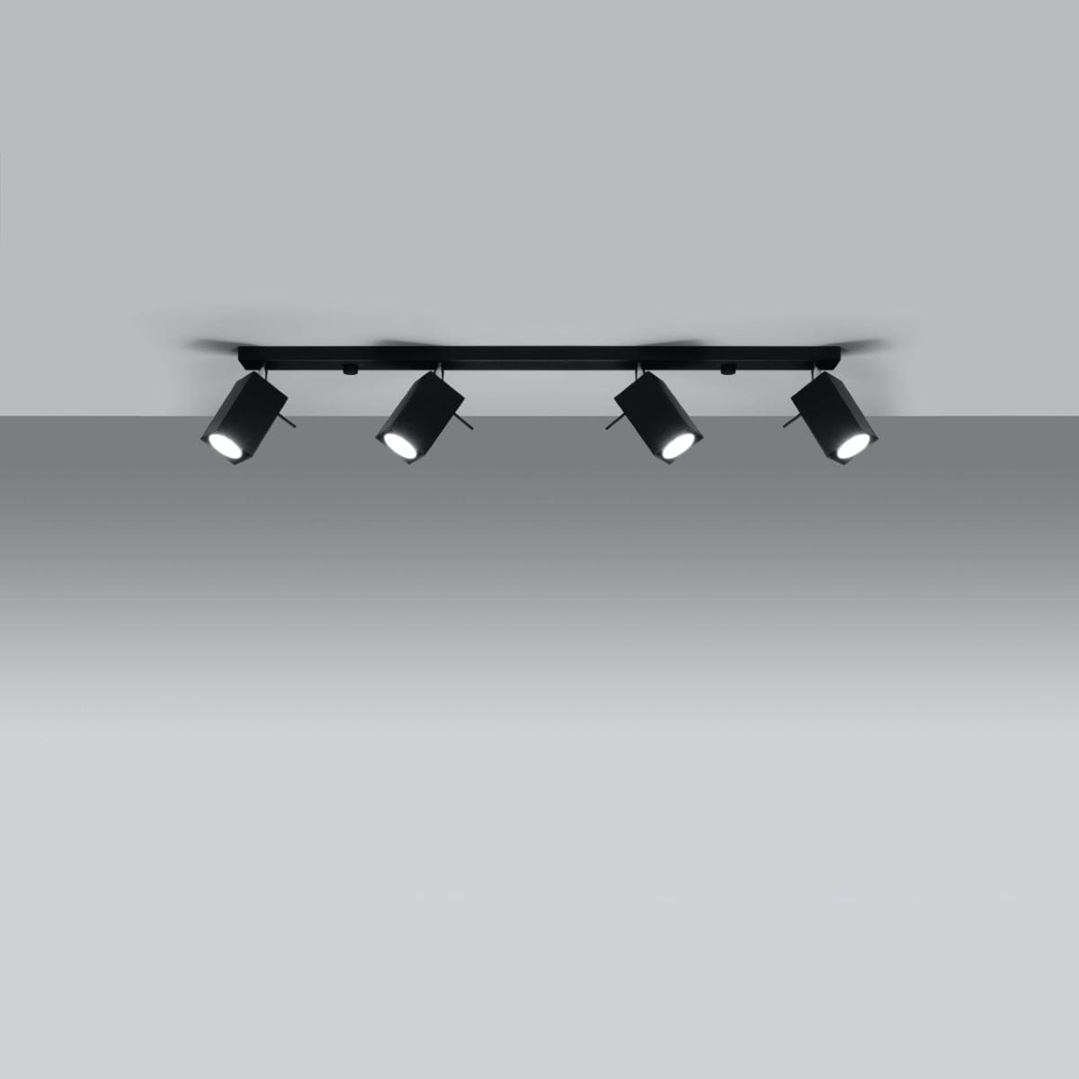 Sollux Lighting Ceiling Lamp Merida 4 L Black - Modern Spot Ceiling Light - 4 Adjustable Shades - Durable Steel Design - GU10 Bulb Compatible