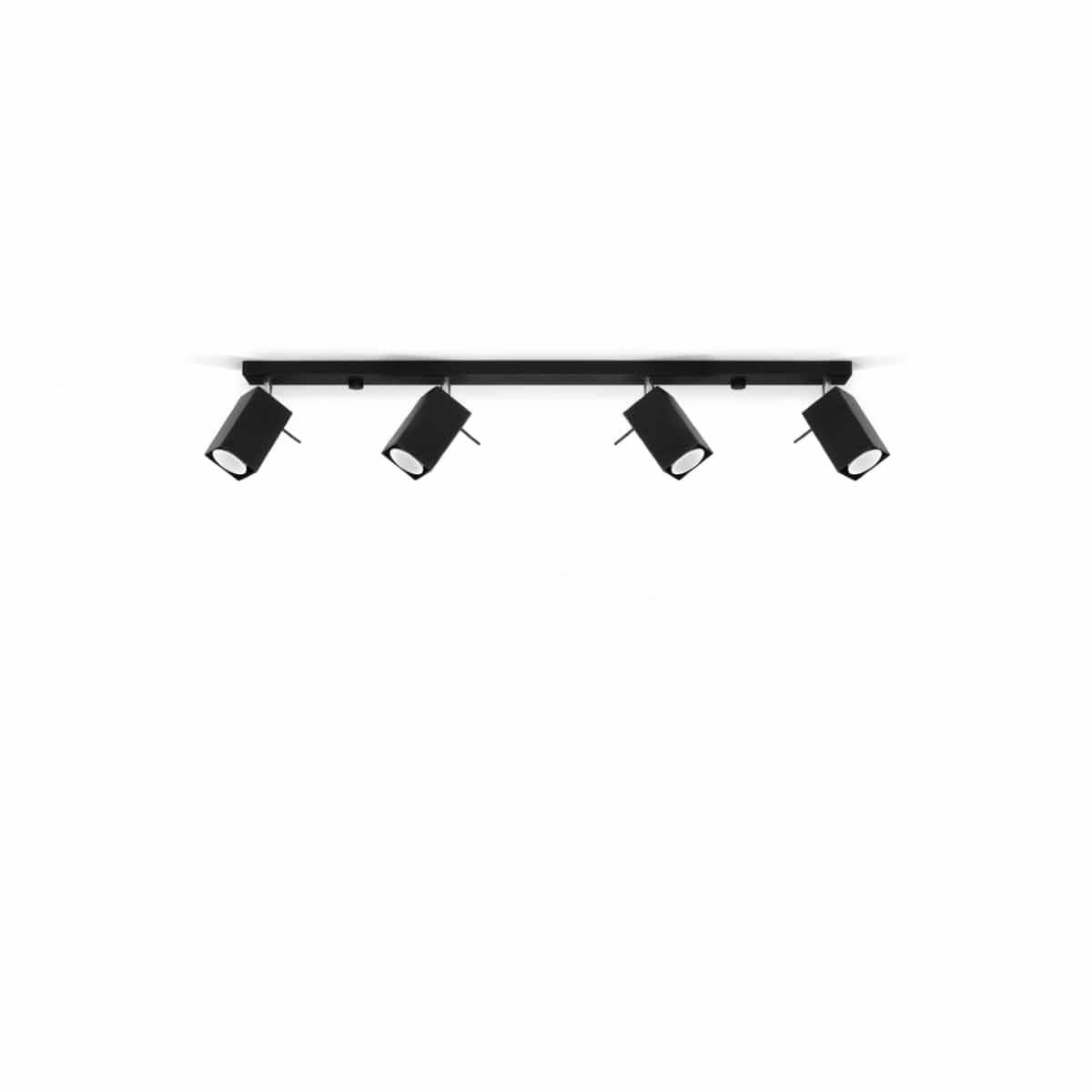 Sollux Lighting Ceiling Lamp Merida 4 L Black - Modern Spot Ceiling Light - 4 Adjustable Shades - Durable Steel Design - GU10 Bulb Compatible