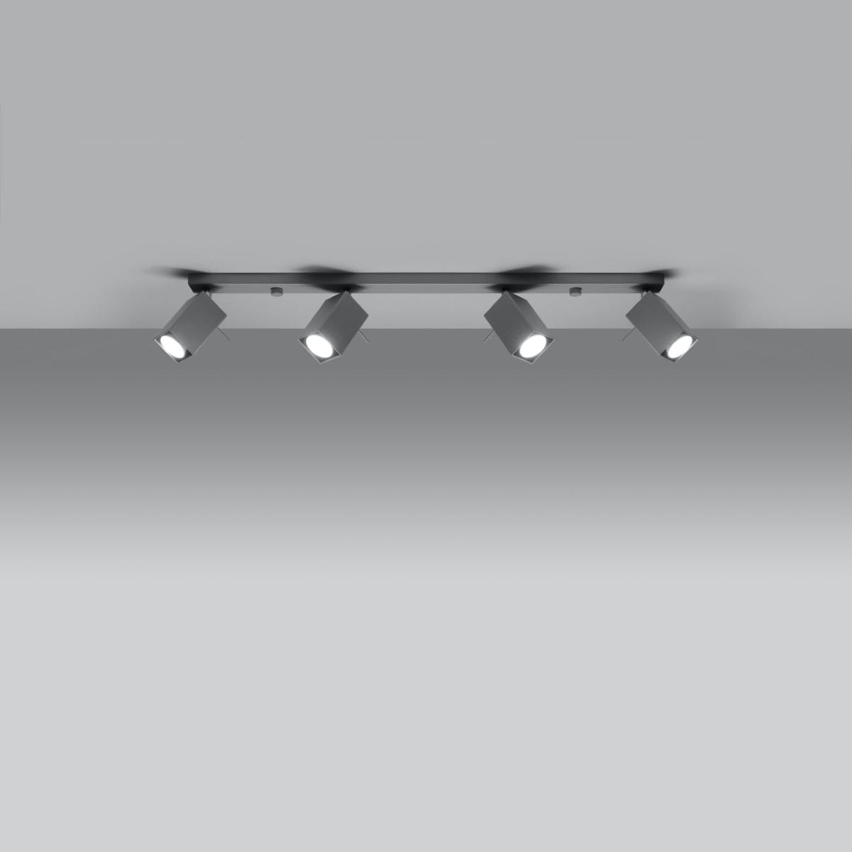 Sollux Lighting Ceiling Lamp Merida 4 L Grey - Modern Spot Ceiling Light - 4 Adjustable Shades - Durable Steel Design - GU10 Bulb Compatible