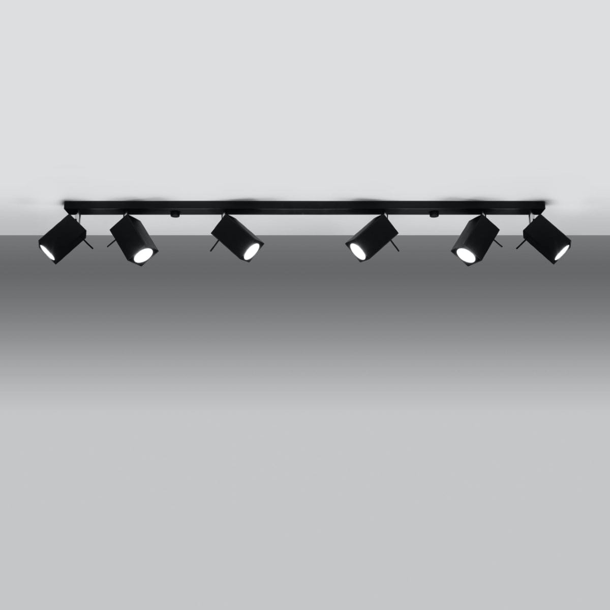 Sollux Lighting Ceiling Lamp Merida 6 L Black - Modern Spot Ceiling Light - 6 Adjustable Shades - Durable Steel Design - GU10 Bulb Compatible