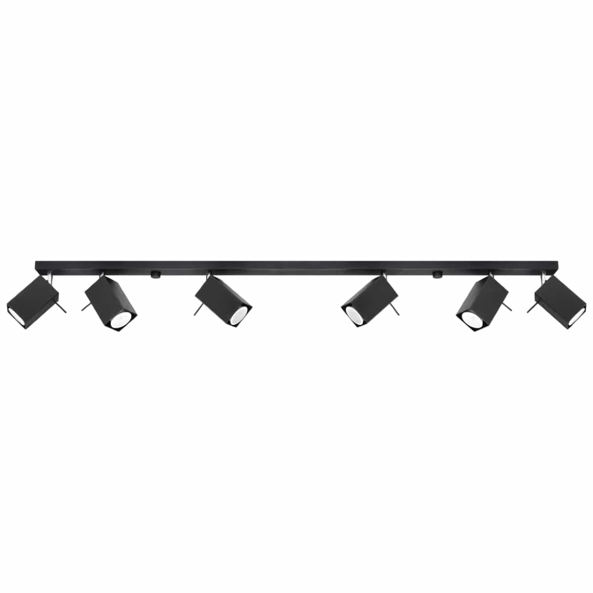 Sollux Lighting Ceiling Lamp Merida 6 L Black - Modern Spot Ceiling Light - 6 Adjustable Shades - Durable Steel Design - GU10 Bulb Compatible