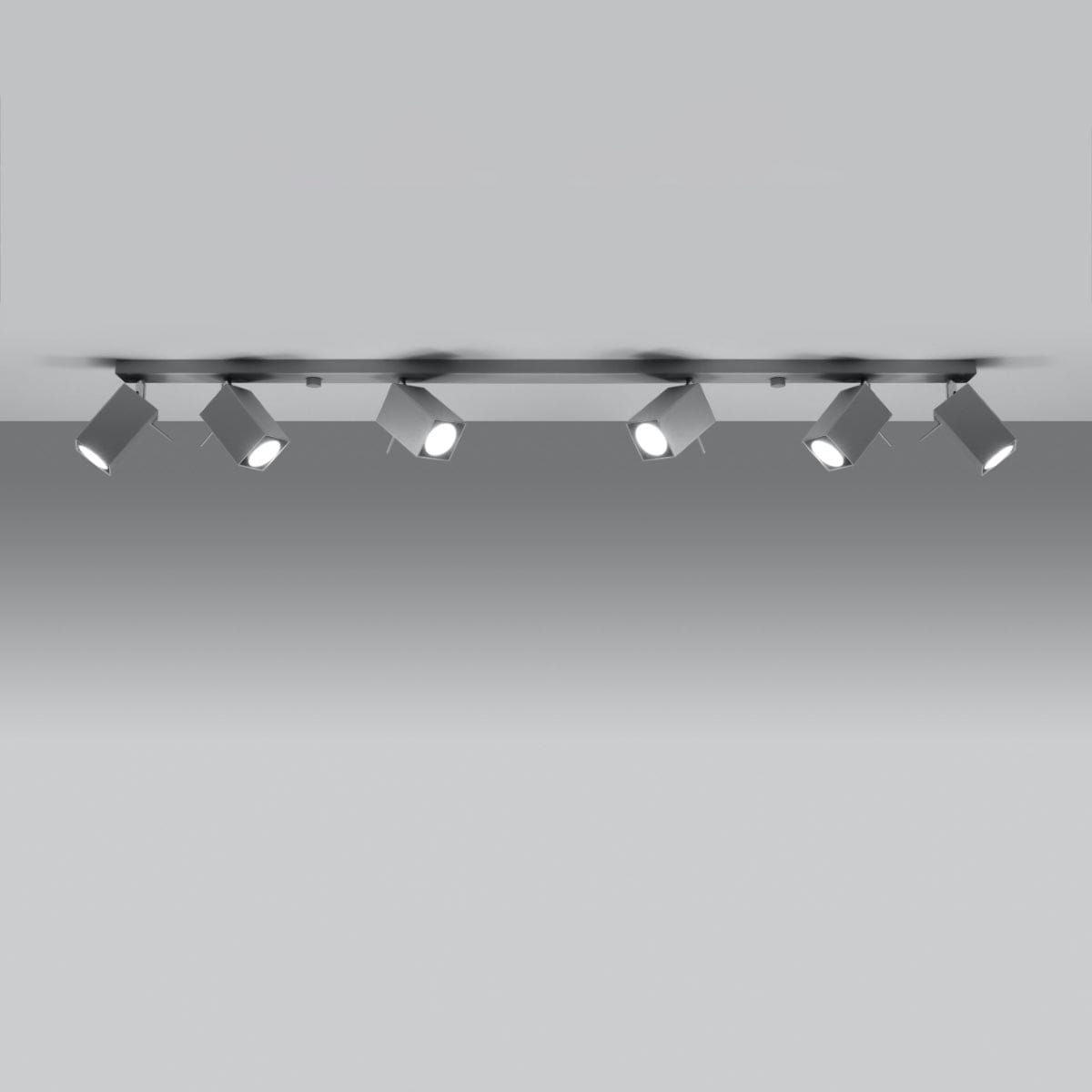Sollux Lighting Ceiling Lamp Merida 6 L Grey - Modern Spot Ceiling Light - 6 Adjustable Shades - Durable Steel Build - GU10 Bulb Compatible