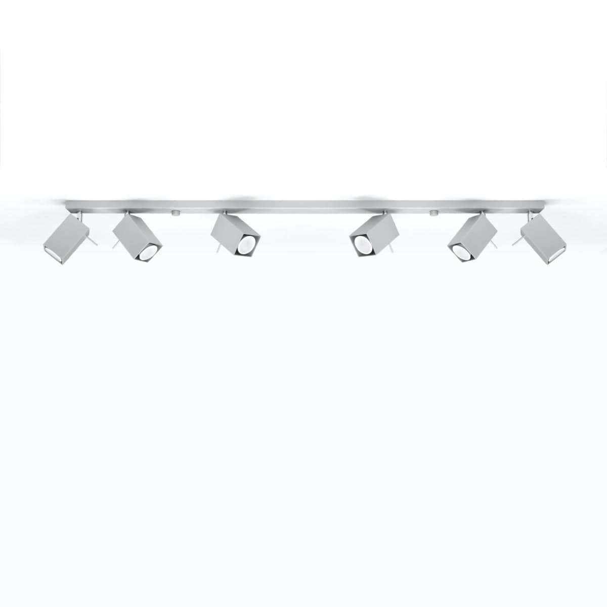 Sollux Lighting Ceiling Lamp Merida 6 L Grey - Modern Spot Ceiling Light - 6 Adjustable Shades - Durable Steel Build - GU10 Bulb Compatible