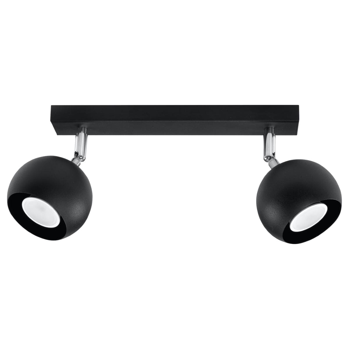 Sollux Lighting Ceiling Lamp Oculare 2 Black - Modern Black Spot Ceiling Light - Adjustable Directional Lighting - Replaceable GU10 Bulbs - Sleek Spherical Design