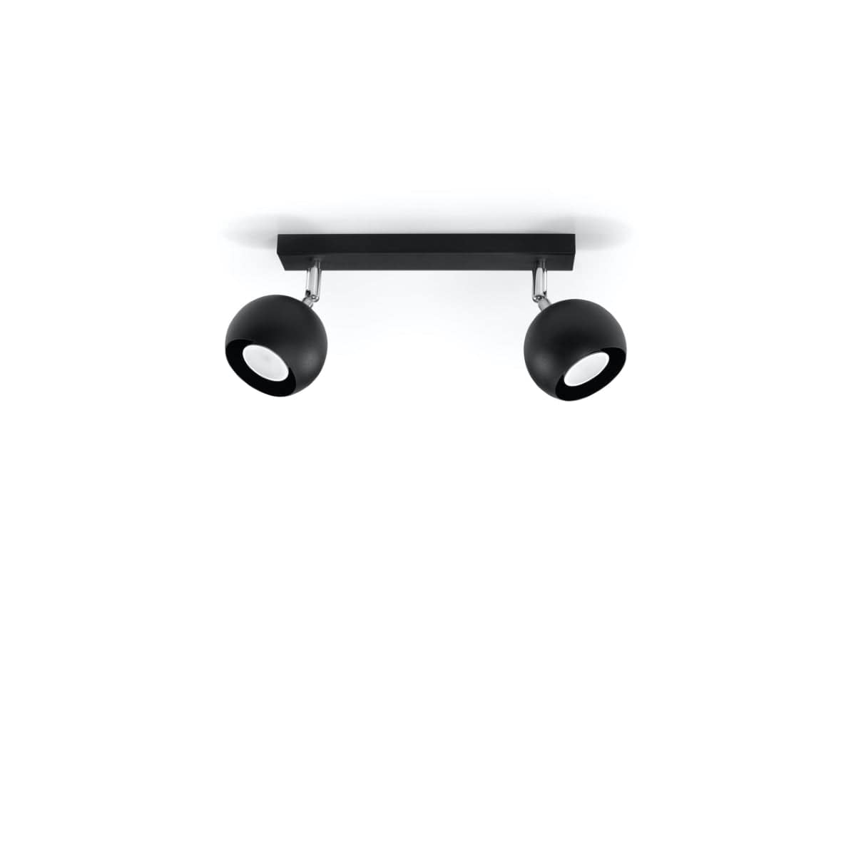 Sollux Lighting Ceiling Lamp Oculare 2 Black - Modern Black Spot Ceiling Light - Adjustable Directional Lighting - Replaceable GU10 Bulbs - Sleek Spherical Design