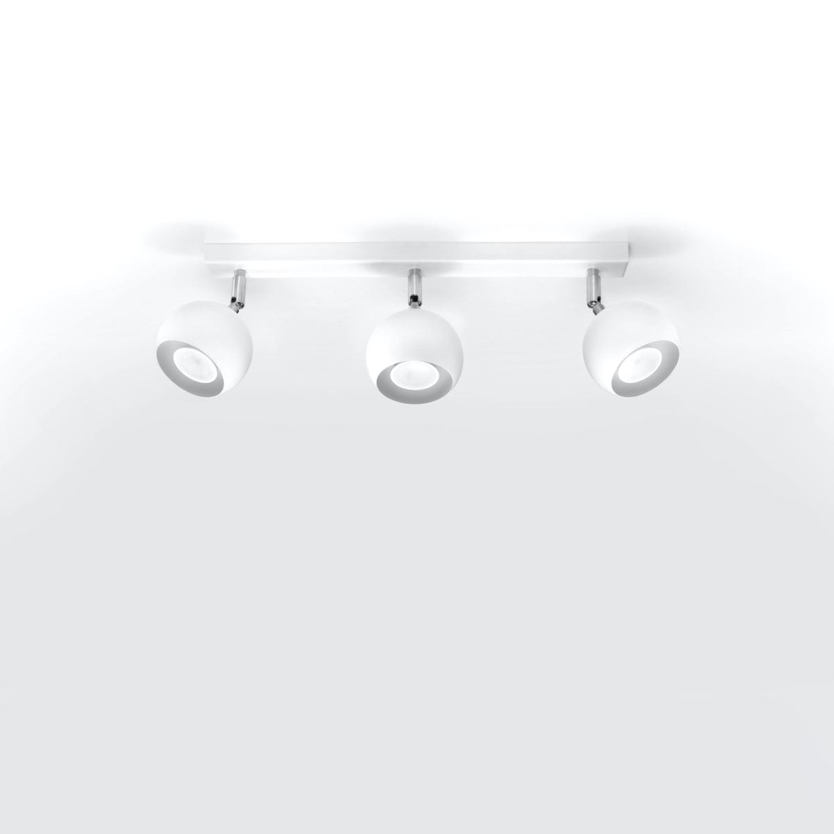 Sollux Lighting Ceiling Lamp Oculare 3 White - Modern Spot Ceiling Light - 3 Adjustable Shades - Spherical Design - Durable Steel - GU10 Bulb Compatible