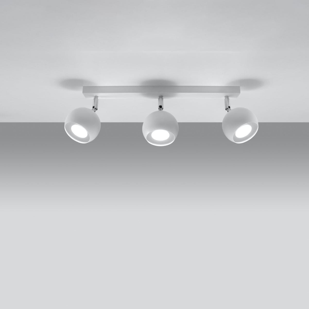 Sollux Lighting Ceiling Lamp Oculare 3 White - Modern Spot Ceiling Light - 3 Adjustable Shades - Spherical Design - Durable Steel - GU10 Bulb Compatible