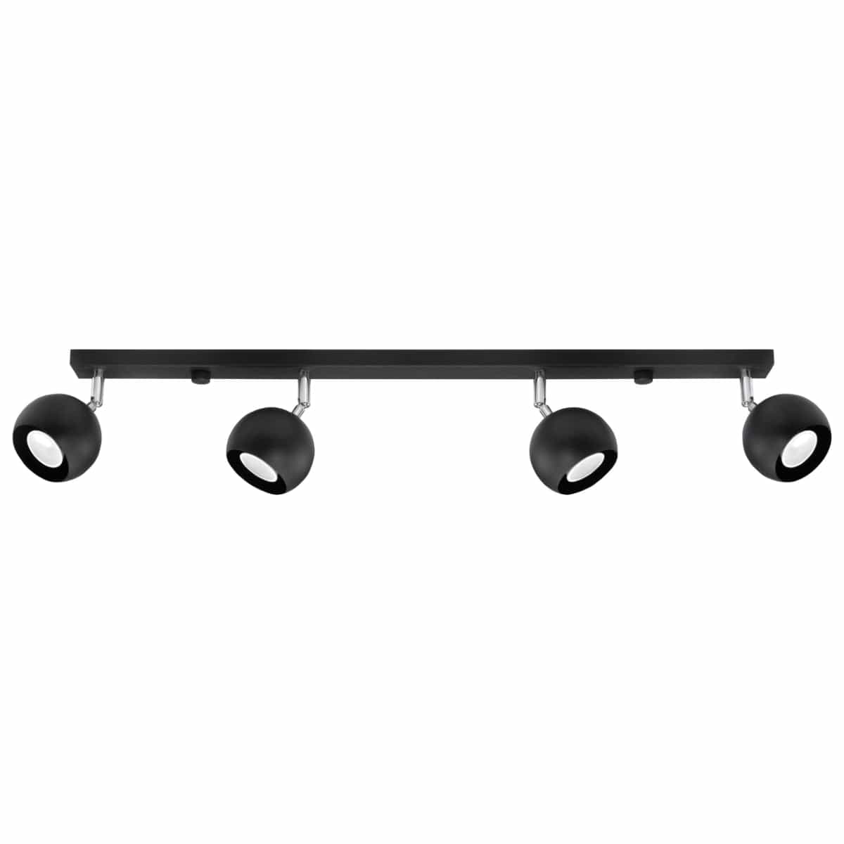 Sollux Lighting Ceiling Lamp Oculare 4 L Black - Modern Spot Ceiling Light - 4 Adjustable Shades - Spherical Design - Durable Steel - GU10 Bulb Compatible