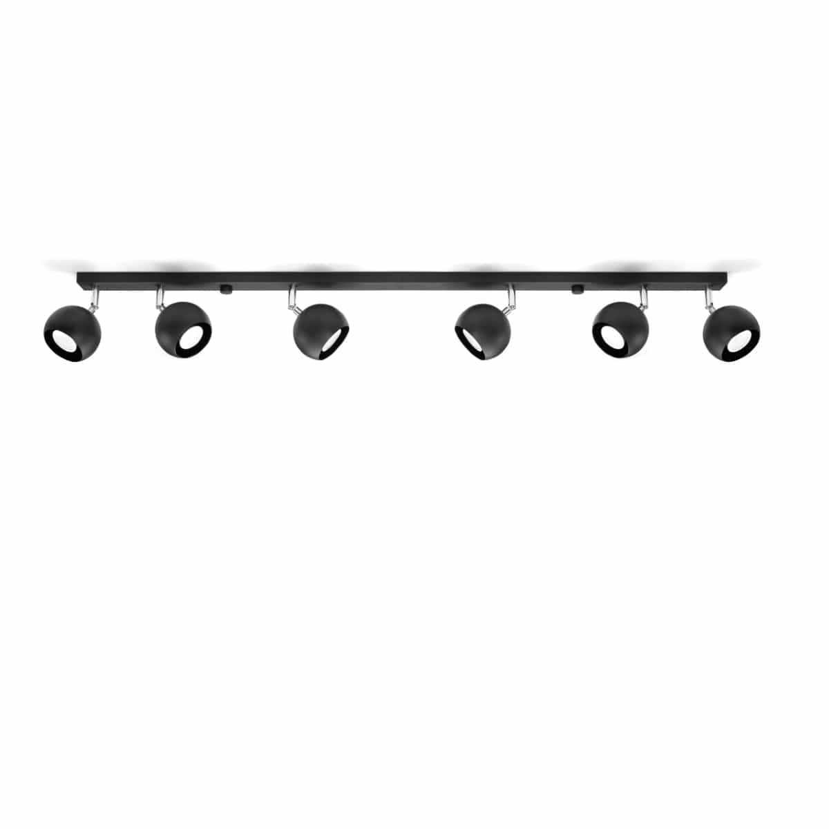 Sollux Lighting Ceiling Lamp Oculare 6 L Black - Modern Spot Ceiling Light - Adjustable Multi-Directional Lighting