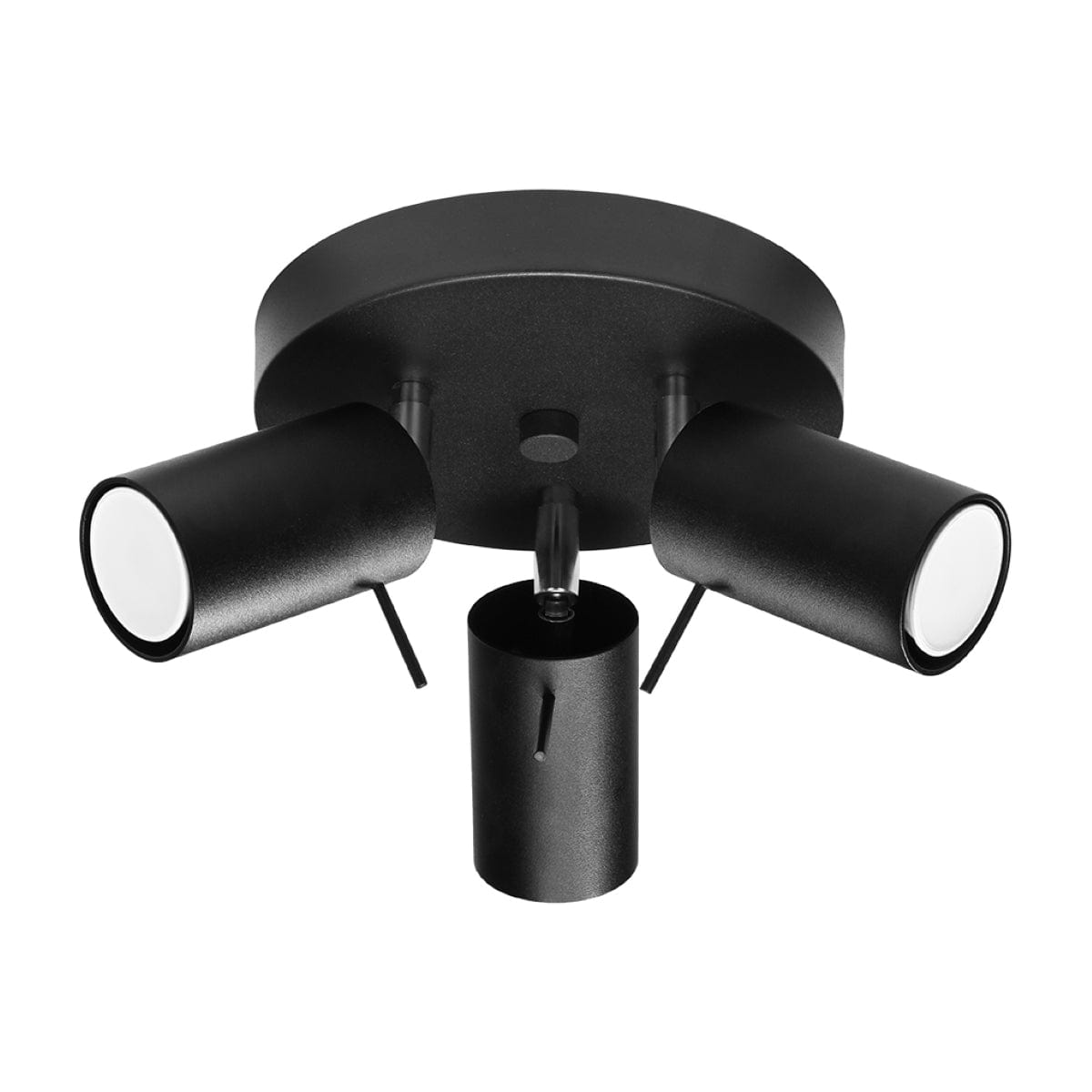 Sollux Lighting Ceiling Lamp Ring 3 P Black - 3-Shade Ceiling Light Fixture - Adjustable Arms - Easy Installation - Durable Steel - Interchangeable GU10 Bulbs