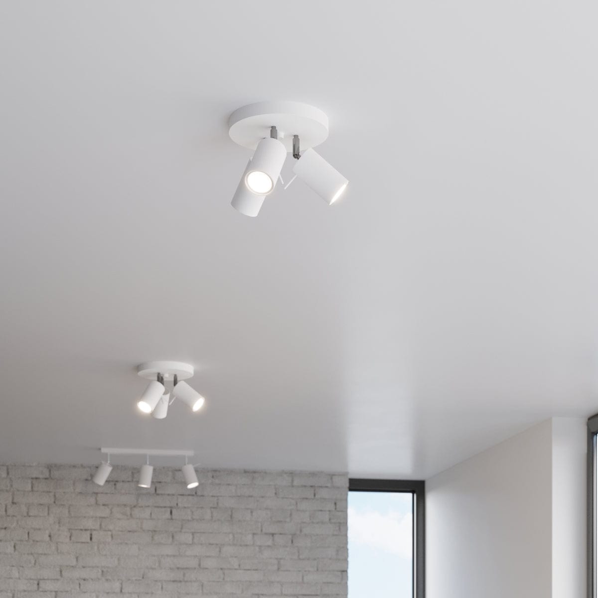 Sollux Lighting Ceiling Lamp Ring 3 P White - 3-Shade Ceiling Light Fixture - Adjustable Arms - Easy Installation - Durable Steel - Interchangeable GU10 Bulbs