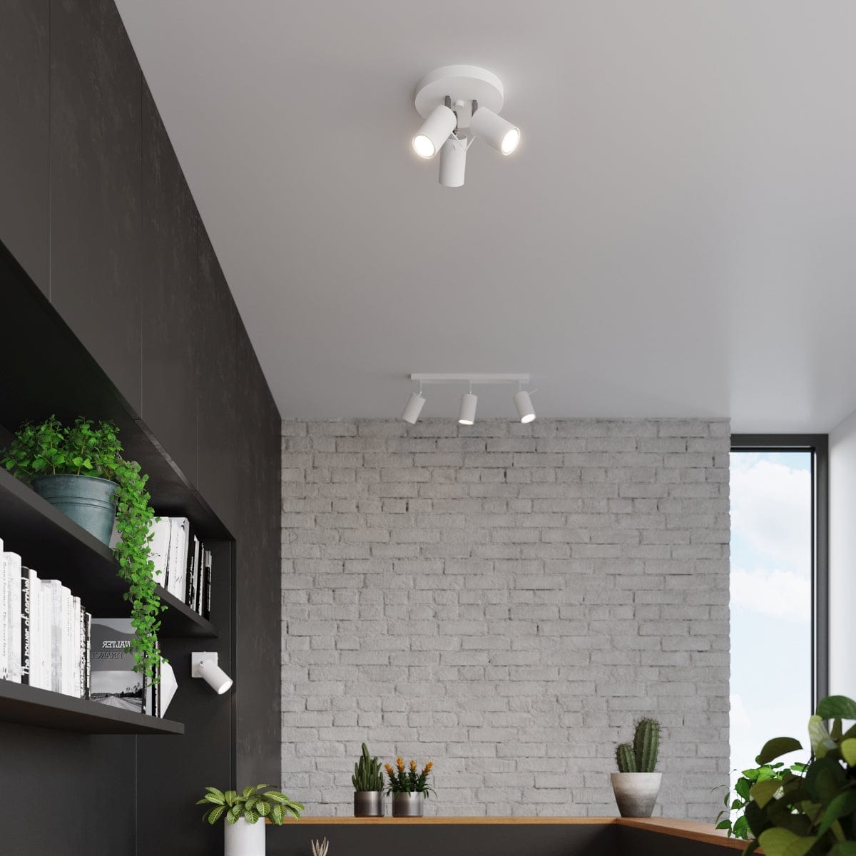 Sollux Lighting Ceiling Lamp Ring 3 P White - 3-Shade Ceiling Light Fixture - Adjustable Arms - Easy Installation - Durable Steel - Interchangeable GU10 Bulbs