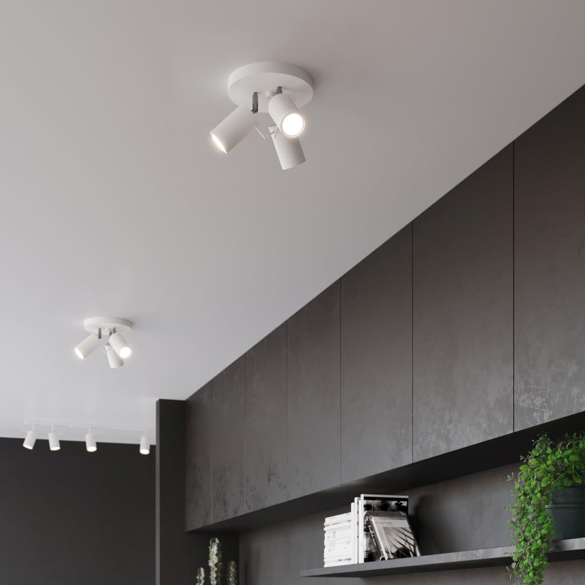 Sollux Lighting Ceiling Lamp Ring 3 P White - 3-Shade Ceiling Light Fixture - Adjustable Arms - Easy Installation - Durable Steel - Interchangeable GU10 Bulbs
