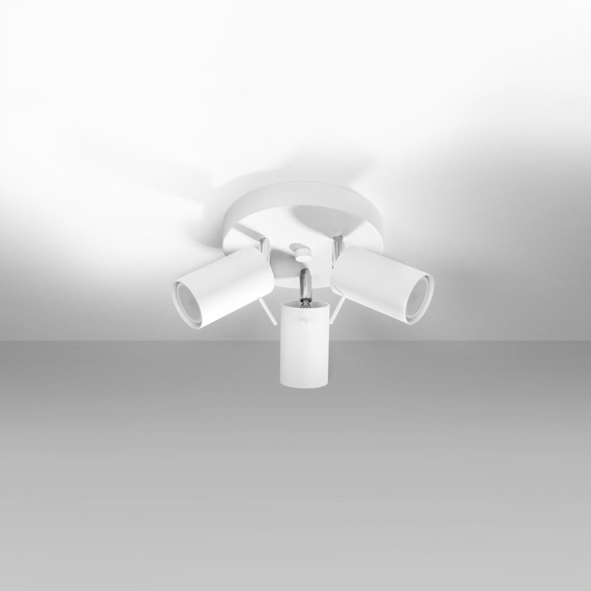Sollux Lighting Ceiling Lamp Ring 3 P White - 3-Shade Ceiling Light Fixture - Adjustable Arms - Easy Installation - Durable Steel - Interchangeable GU10 Bulbs
