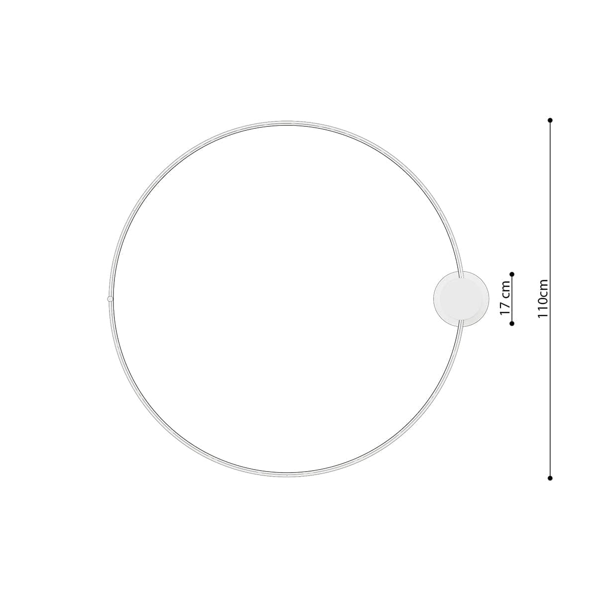 Sollux Lighting Ceiling Lamp Rio 110 Black - Modern LED Circle Light - 3000K Warm Light - Flicker-Free - High CRI - Energy Efficient - Durable Polish Design