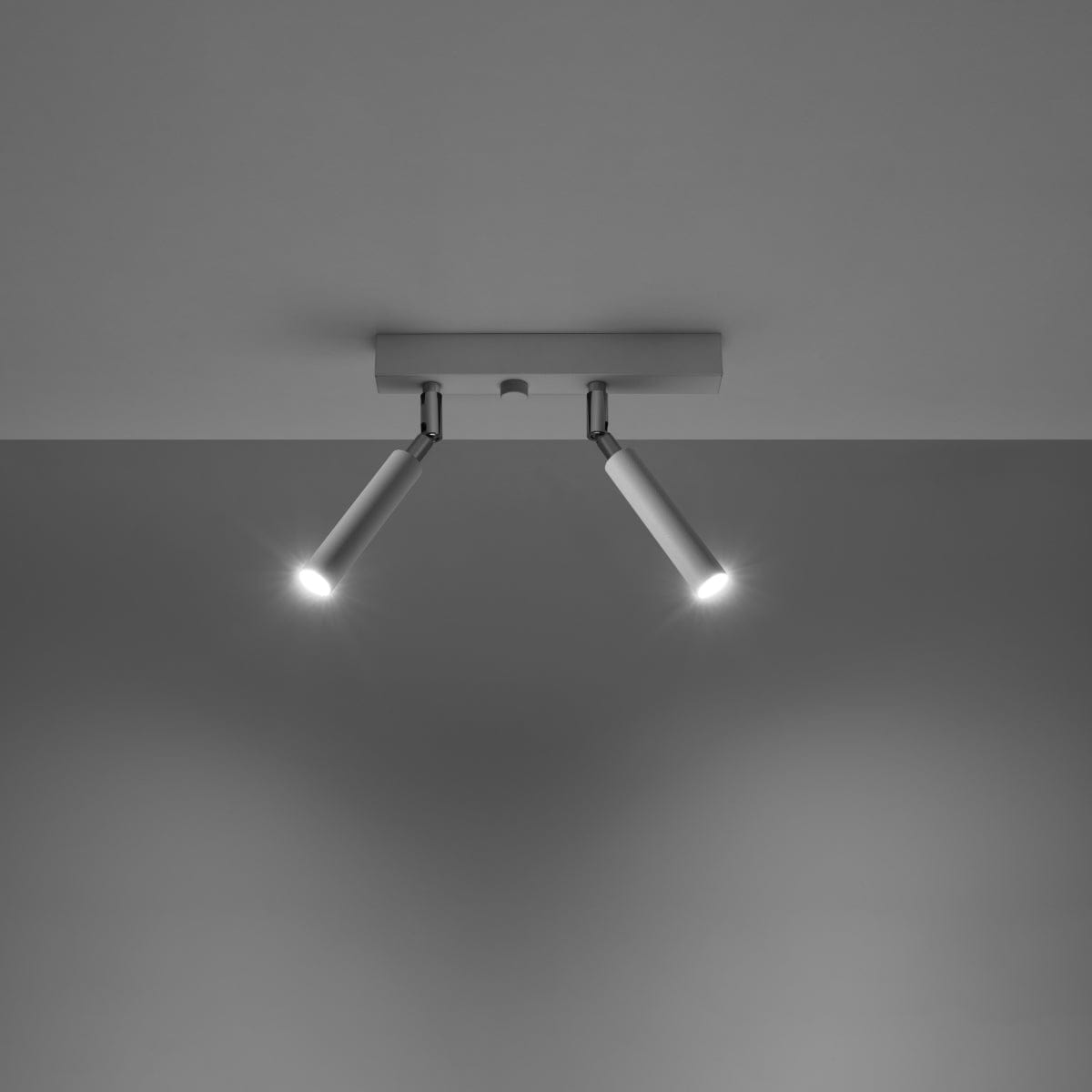 Sollux Lighting Eyetech Spot Ceiling Light - 2-Light White - Adjustable Direction - Industrial Design - Powder-Coated Steel - Replaceable G9 Bulbs - Loft Style Lighting