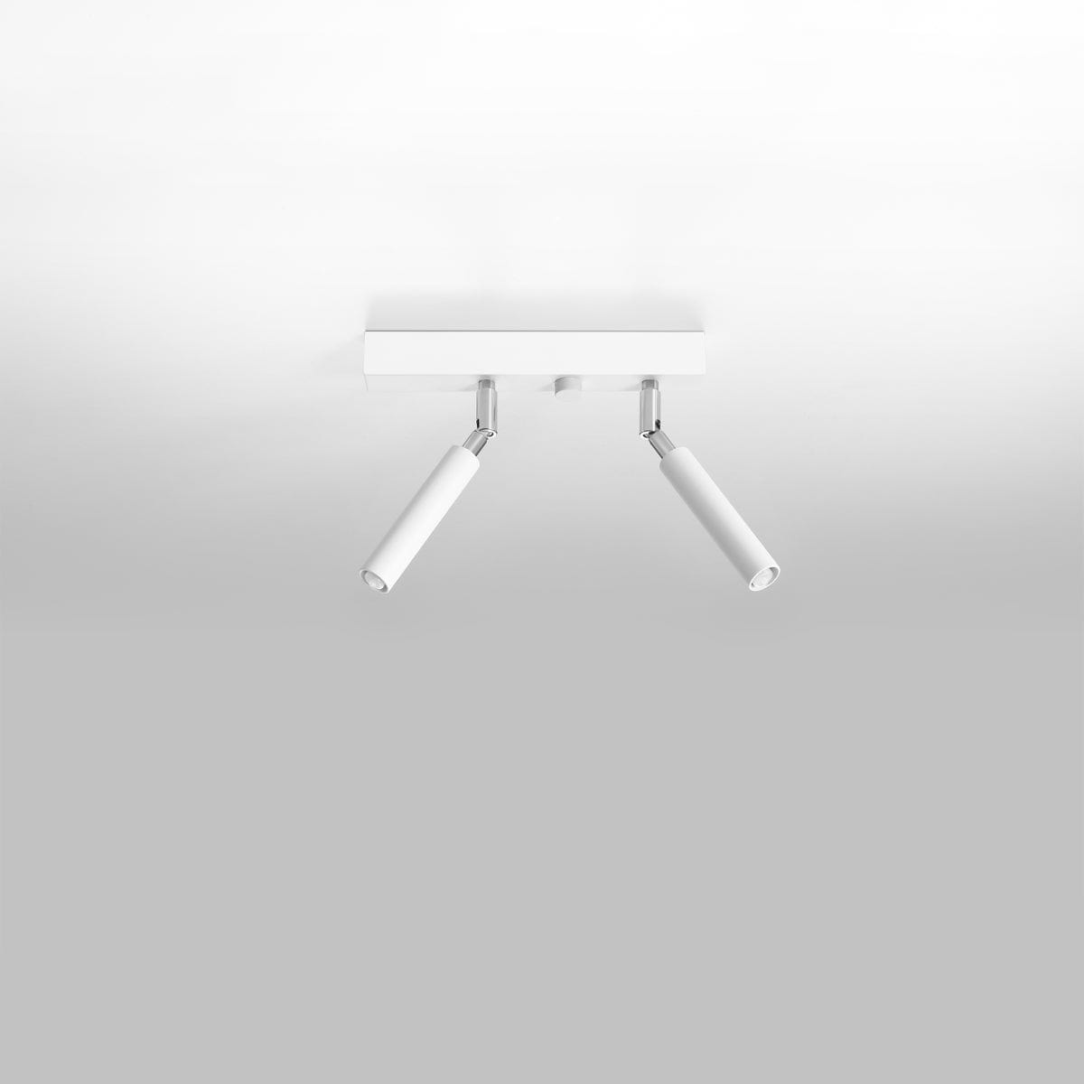 Sollux Lighting Eyetech Spot Ceiling Light - 2-Light White - Adjustable Direction - Industrial Design - Powder-Coated Steel - Replaceable G9 Bulbs - Loft Style Lighting