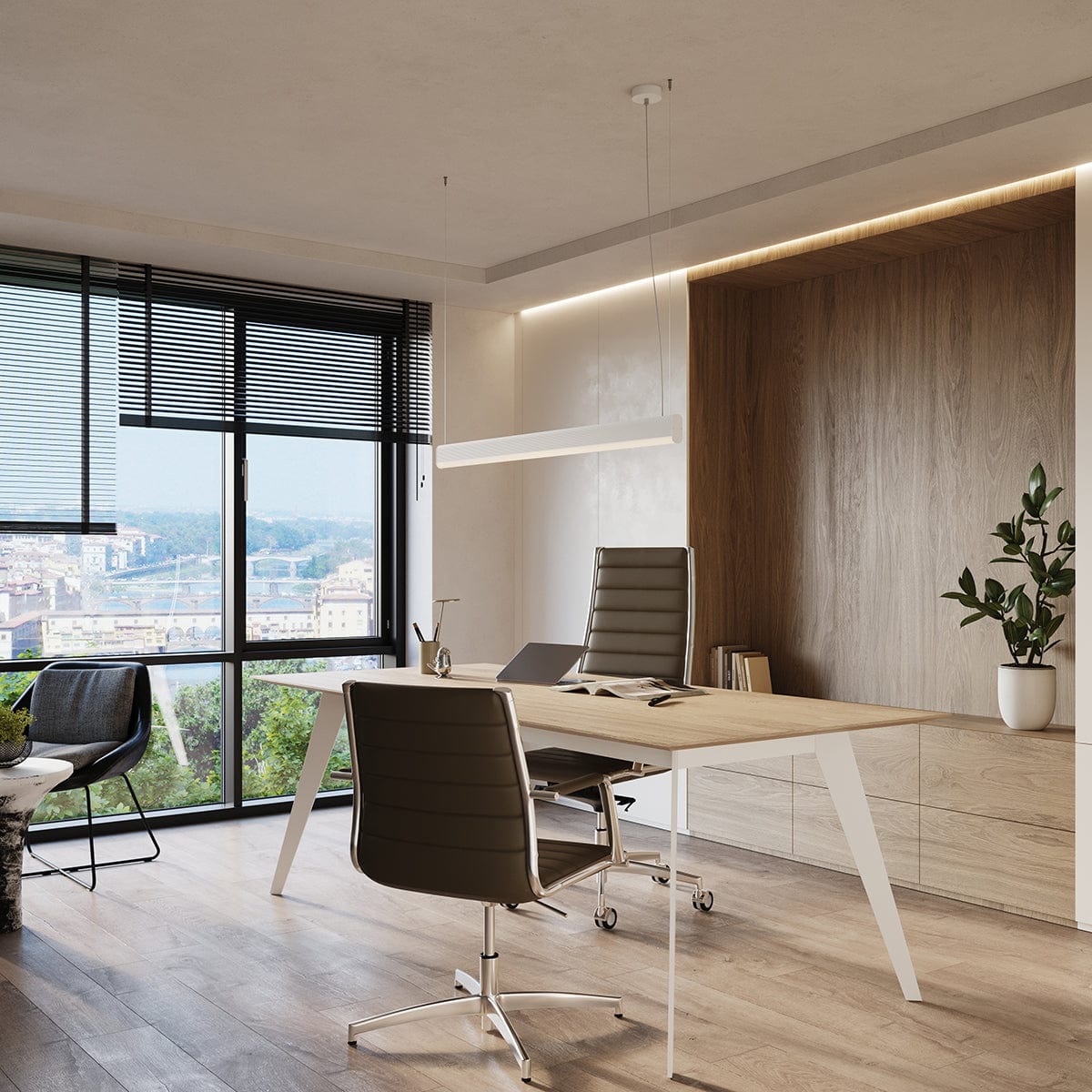 Sollux Lighting FARGE White LED Pendant Lamp - 3000K Warm Light - Modern Geometric Design - Energy-Efficient Matte Finish