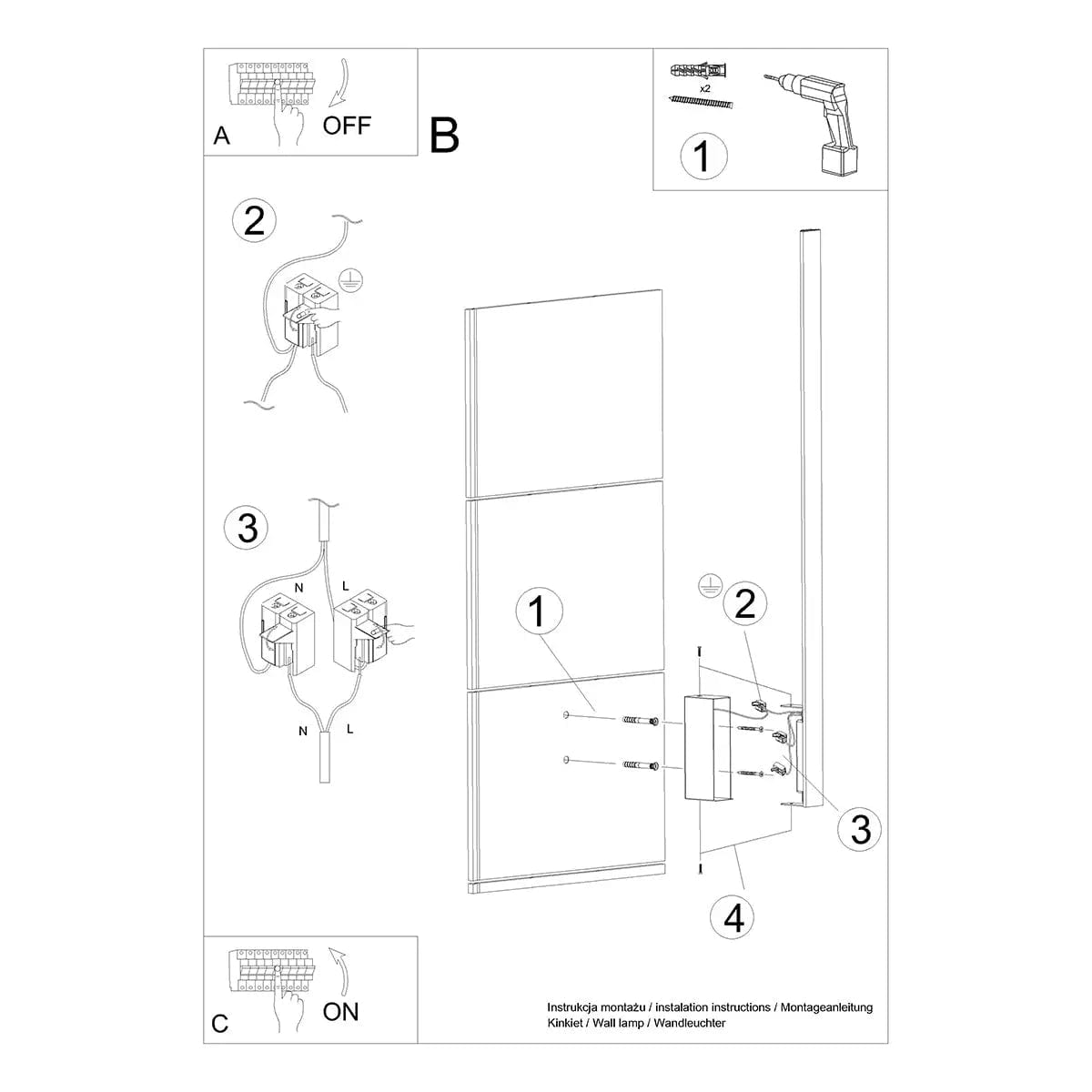 Sollux Lighting LAHTI M White Wall Lamp