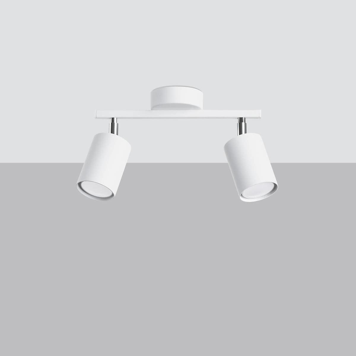 Sollux Lighting LEMMI 2 White Ceiling Lamp - Minimalist LED Lighting - High CRI - Adjustable Arms - Energy-Efficient - 5-Year Warranty - Modern Interior Light