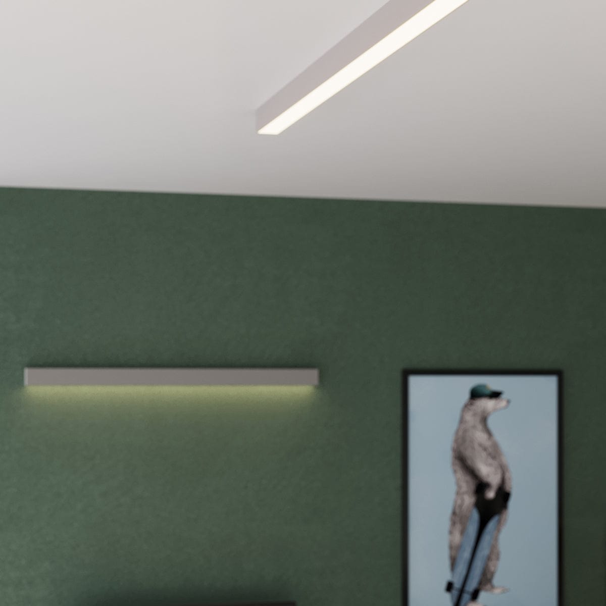 Sollux Lighting Pinne 200 Grey Ceiling Lamp - Modern Minimalist Design - Integrated LED Module - Flicker-Free Eye Comfort - Energy-Efficient Lighting - 5-Year Warranty