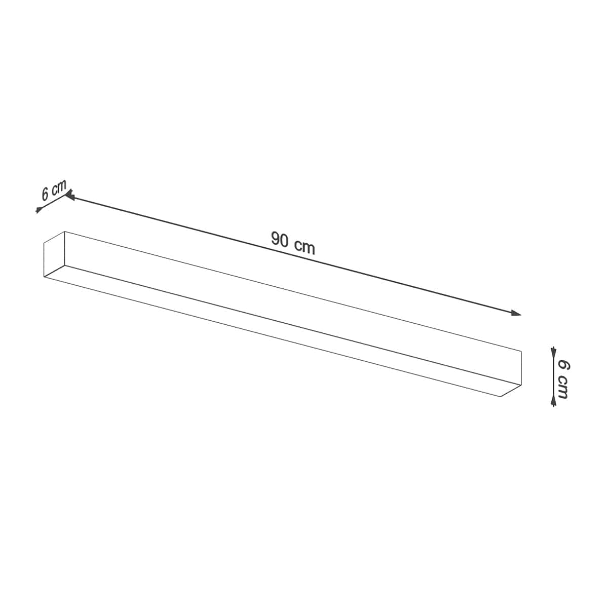 Sollux Lighting Pinne 90 Grey Ceiling Lamp - Minimalist Design - Flicker-Free LED - CRI 85+ - Energy Efficient - Durable Build - 5-Year Warranty
