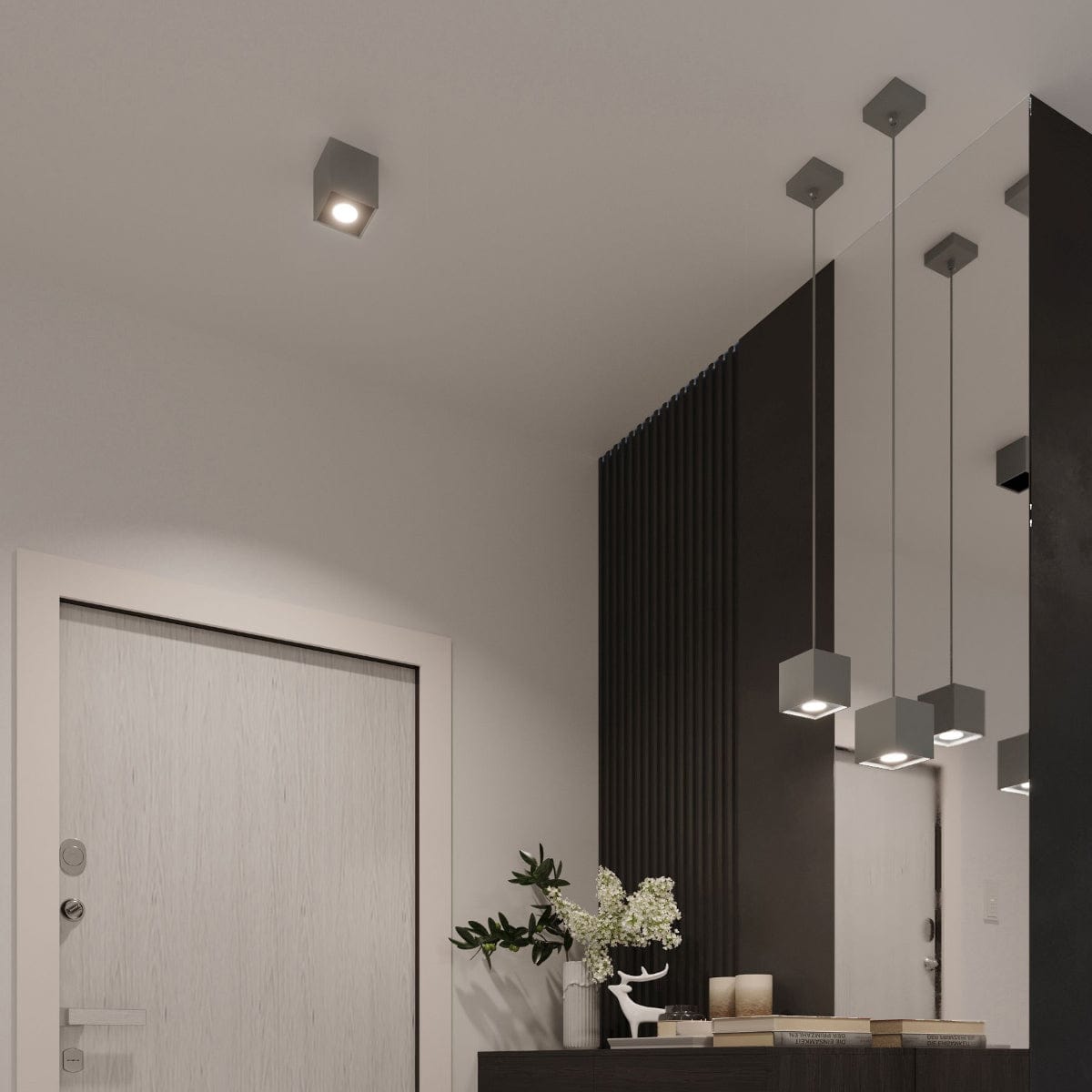 Sollux Lighting Quad Gray Aluminum Ceiling Lamp - Modern Style - Adjustable Lighting - LED Compatible