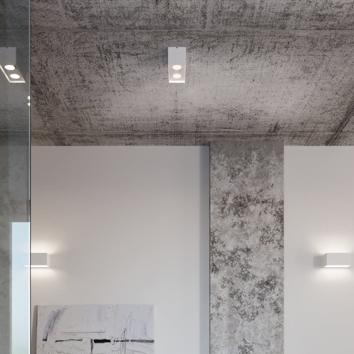 Sollux Lighting QUAD MAXI Ceiling Light - White - Modern Aluminum Design - Interchangeable GU10 Bulbs - Minimalist Style - Surface Mounting - Easy to Clean