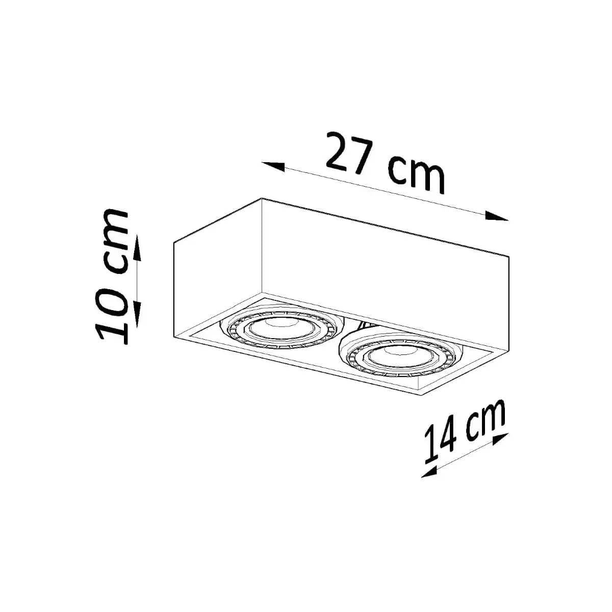 Sollux Lighting QUATRO 2 Natural Wood Ceiling Lamp - Minimalist Design - Wooden Construction - Easy to Clean - Interchangeable GU10 Bulbs - Suitable for Various Interiors