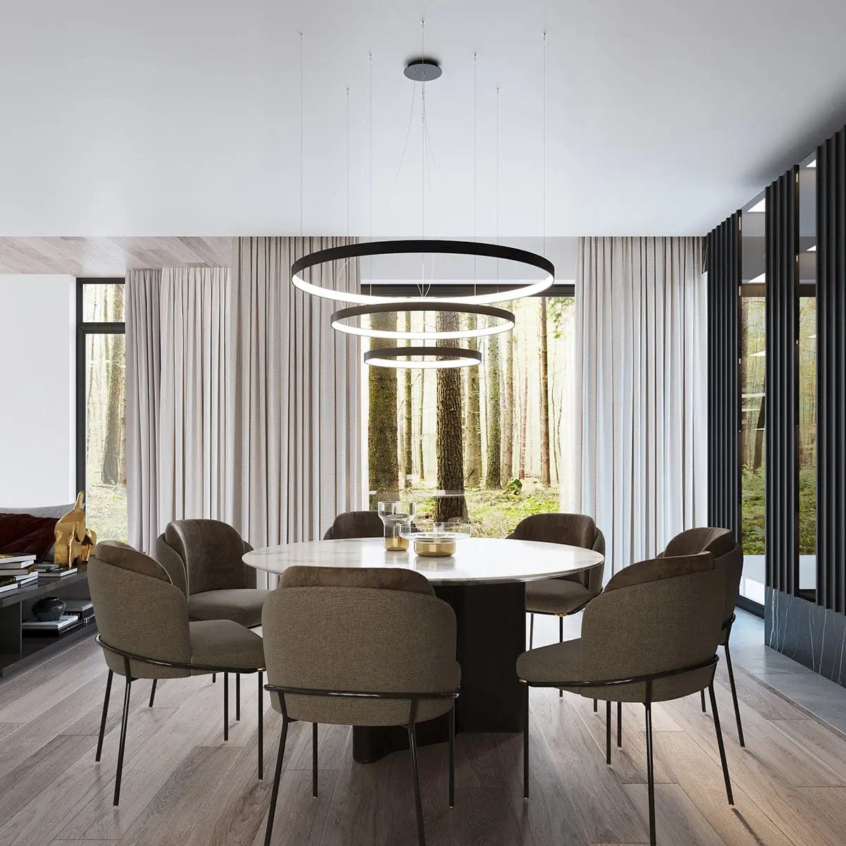 Sollux Lighting Rio 55 Black Ceiling Lamp - 4000K LED - Sleek Circle Design - CRI 95+ - Flicker-Free Light - Energy Efficient - Long-Lasting Elegance