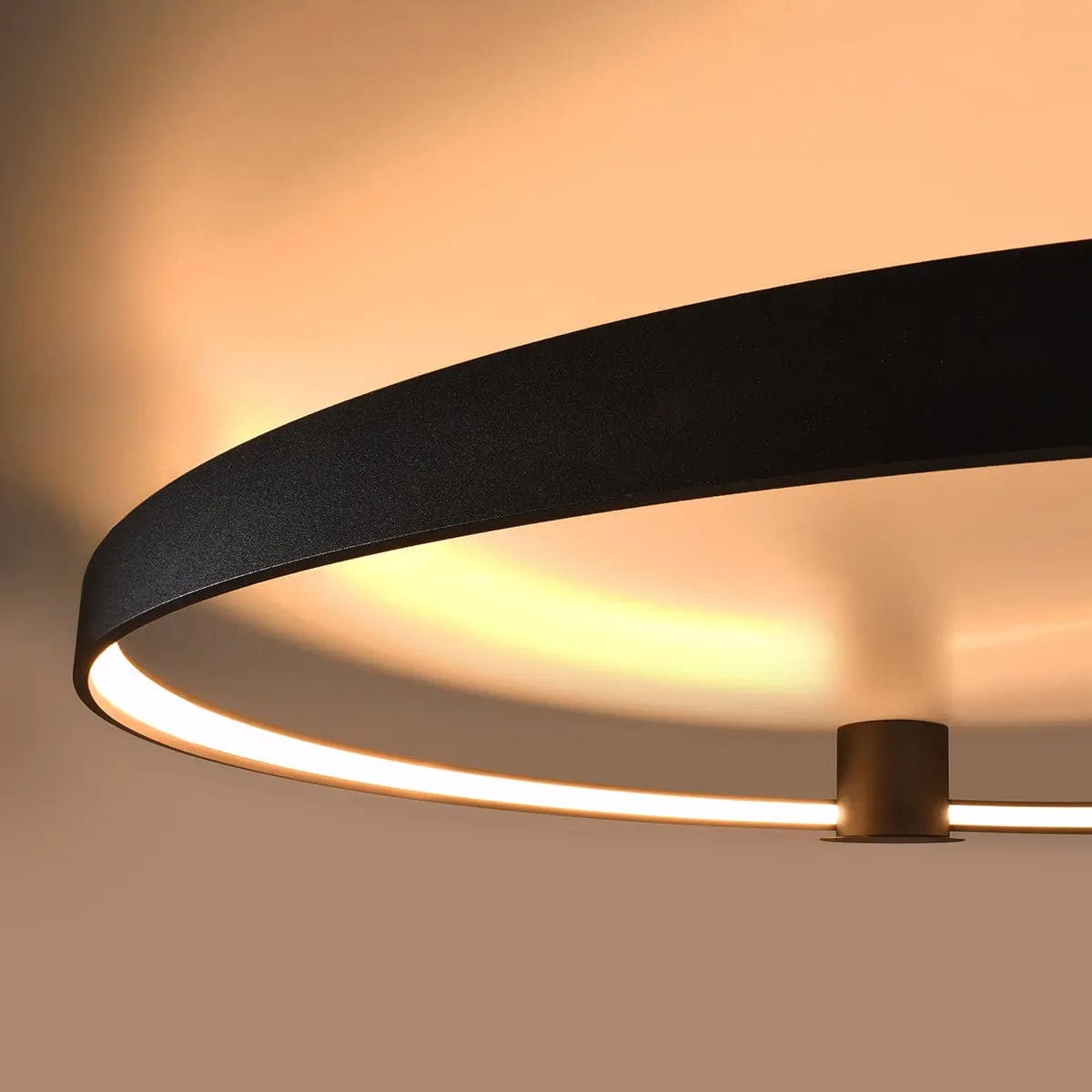 Sollux Lighting Rio 55 Black Ceiling Lamp - 4000K LED - Sleek Circle Design - CRI 95+ - Flicker-Free Light - Energy Efficient - Long-Lasting Elegance