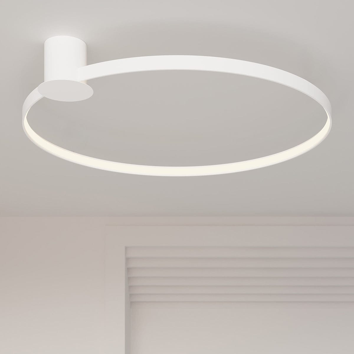 Sollux Lighting Rio 55 White LED Ceiling Lamp - 3000K Warm Light - Modern Circular Design - CRI 90+ - Flicker-Free Glow - Energy Efficient & Long-Lasting