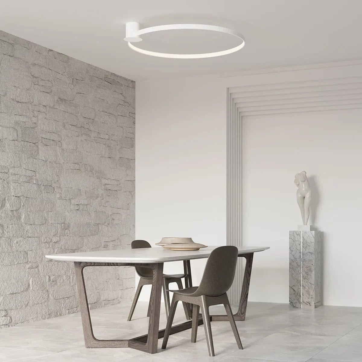 Sollux Lighting Rio 78 White LED Ceiling Lamp - 3000K Warm Light - Modern Circular Design - CRI 90+ - Flicker-Free & Energy Efficient - Sleek & Versatile Elegance
