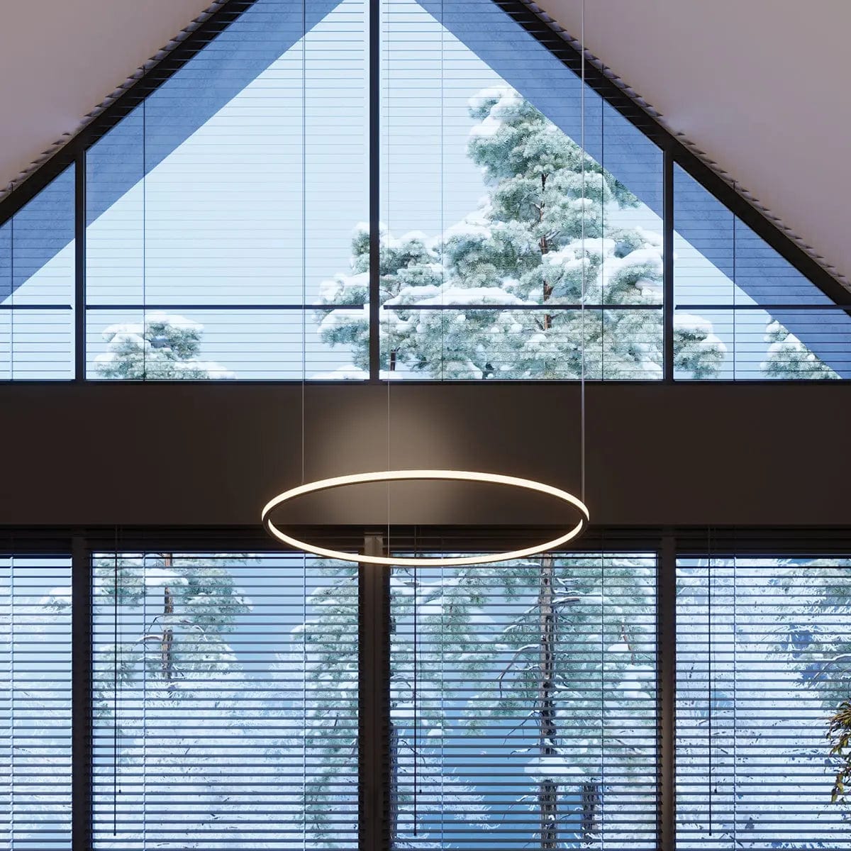 Sollux Lighting RISA LED Chandelier - 80 Black - 3000K Warm Light - Modern Minimalist Ring Design - Energy-Efficient with 5-Year Warranty
